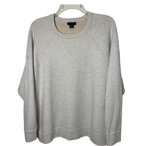 J.Crew Collection Women’s XL Heather Gray Merino Wool Raglan Crewneck Sweater